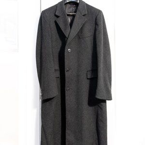 Vintage Men's Yves Saint Laurent Wool Trench Coat - Size Large
